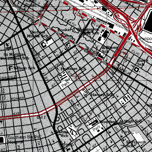 Topographic Map of Greater Bethlehem Baptist Church, LA