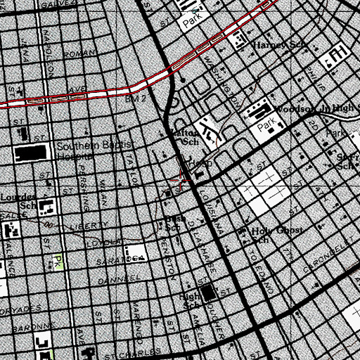 Topographic Map of Greater Bright Morning Star Baptist Church, LA