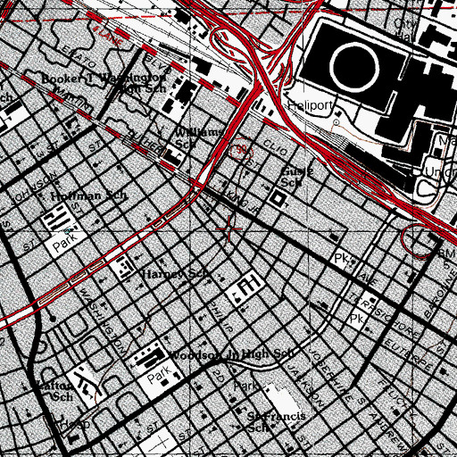 Topographic Map of Greater Full Gospel Church of Our Lord Jesus Christ, LA