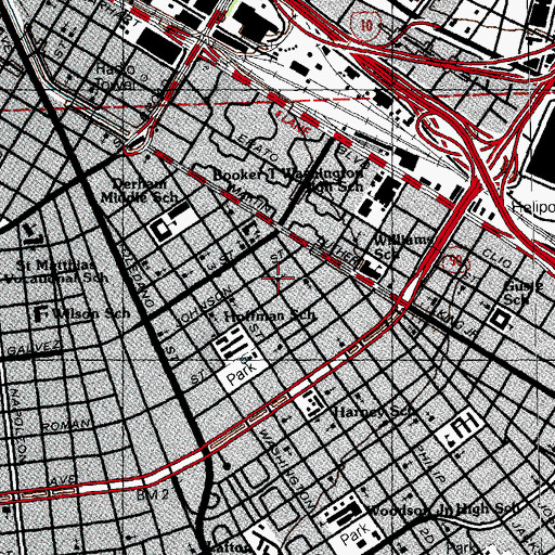 Topographic Map of Greater Mount Pilgrim Baptist Church, LA