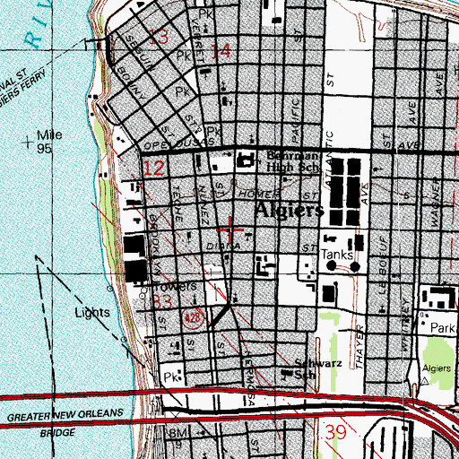 Topographic Map of Greater Providence Baptist Church, LA