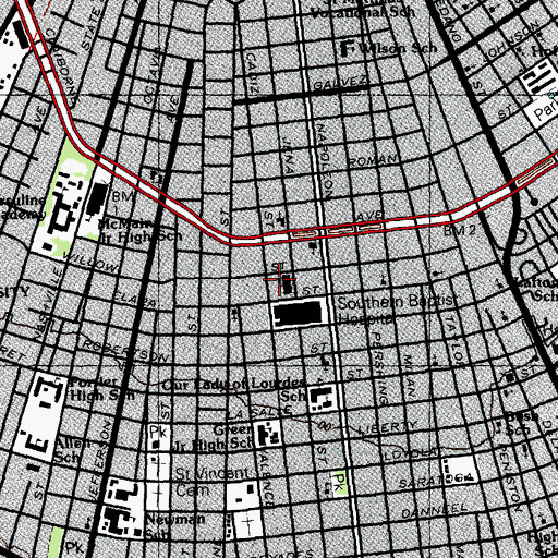Topographic Map of Greater Rose Hill Baptist Church, LA