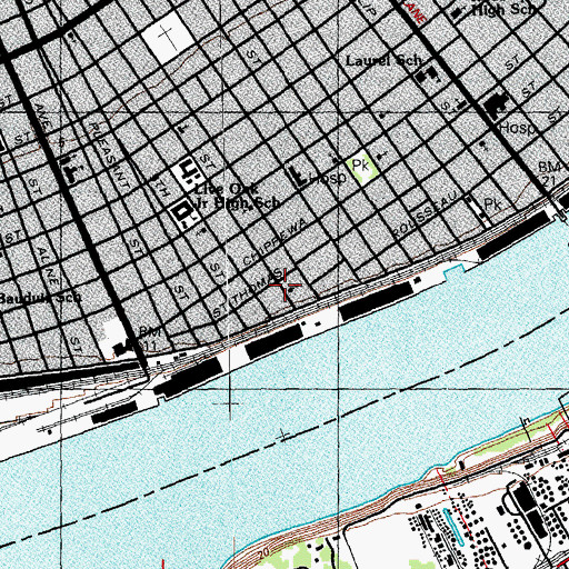 Topographic Map of Greater Saint James Baptist Church, LA