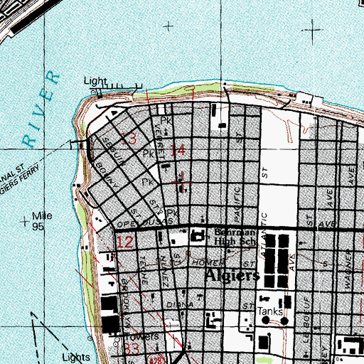 Topographic Map of Holy Name of Mary School, LA