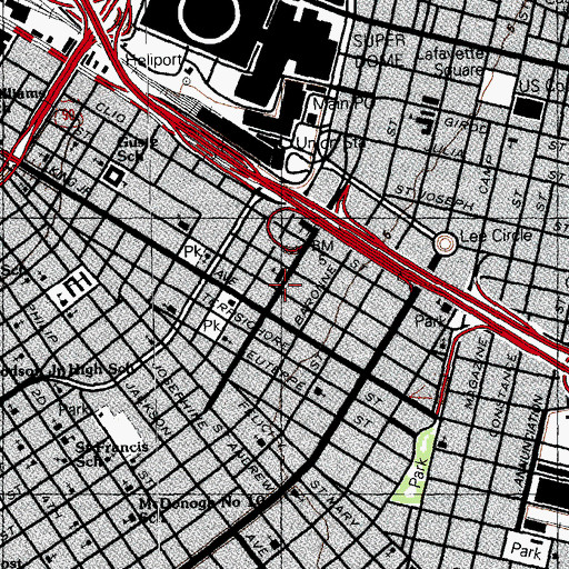 Topographic Map of House of Prayer Apostolic Faith Church, LA