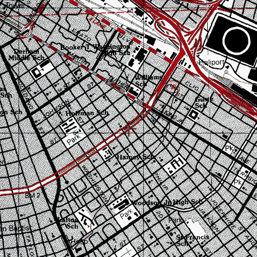 Topographic Map of Israel Baptist Church, LA