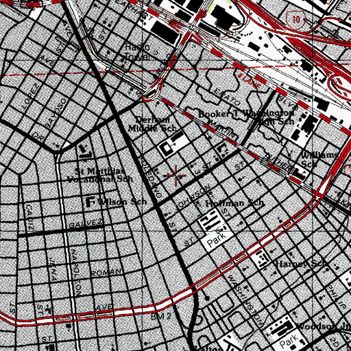 Topographic Map of Jerusalem Missionary Baptist Church, LA