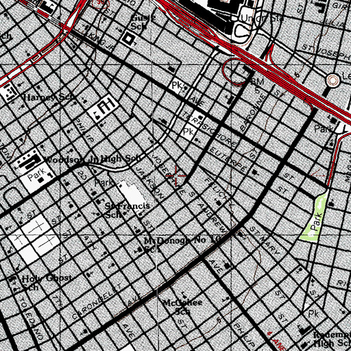 Topographic Map of Kingdom Hall of Jehovahs Witnesses, LA