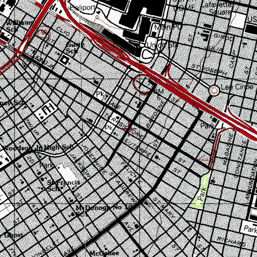 Topographic Map of Living Witness Church of God in Christ, LA