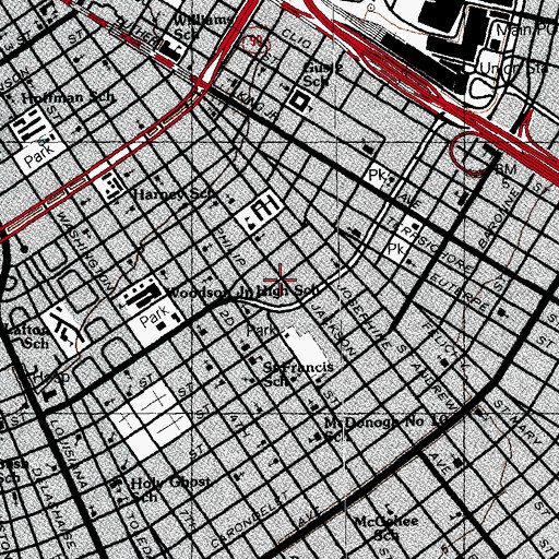 Topographic Map of Mars Hill Missionary Baptist Church, LA