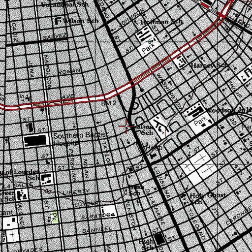 Topographic Map of Mount Zion United Methodist Church, LA