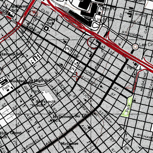 Topographic Map of Muhammads Temple Number 46, LA