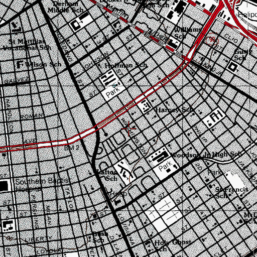 Topographic Map of My Redeemer Missionary Baptist Church, LA