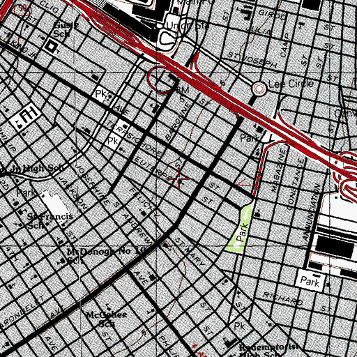 Topographic Map of New Home Missionary Baptist Church, LA