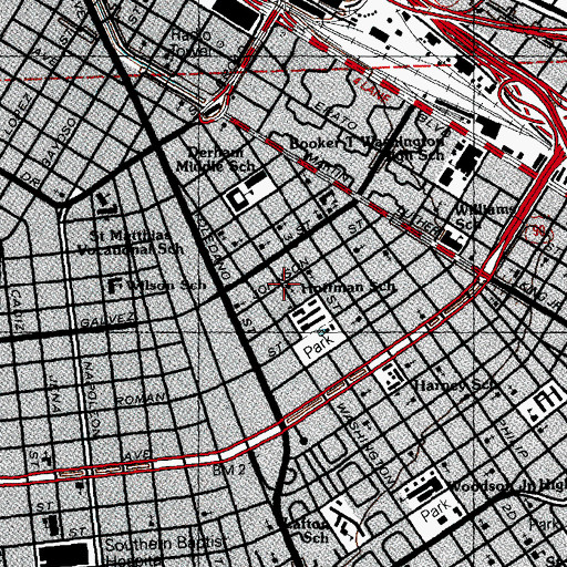 Topographic Map of New Pleasnat Zion Baptist Church, LA
