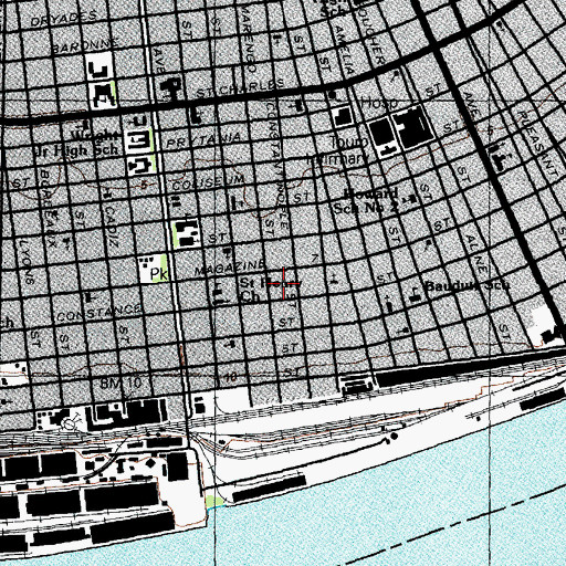 Topographic Map of New Zion Travelers Baptist Church, LA