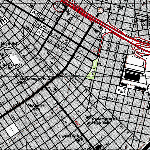 Topographic Map of Norwegian Seamens Church, LA
