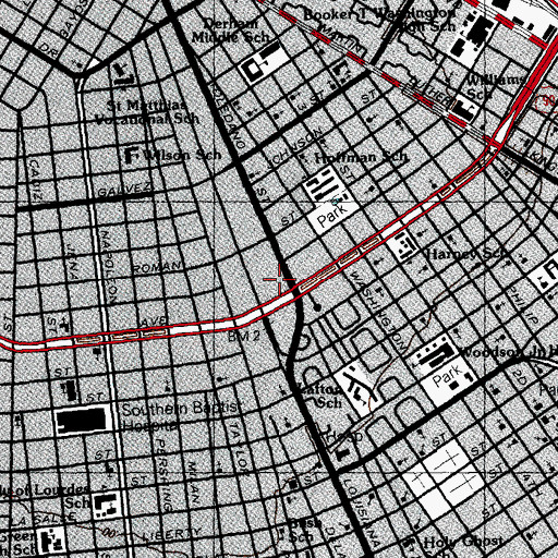 Topographic Map of Ora Vista Baptist Church, LA