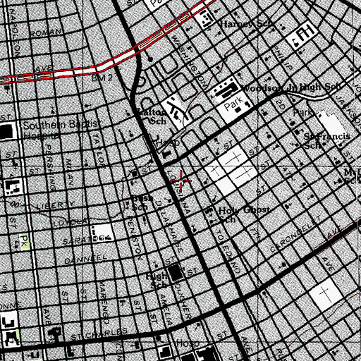 Topographic Map of Payne Memorial African Methodist Episcopal Church, LA
