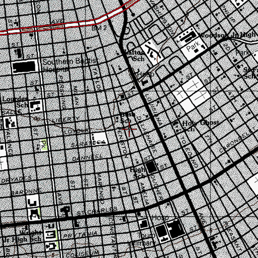 Topographic Map of Pilgrim Progress Baptist Church, LA