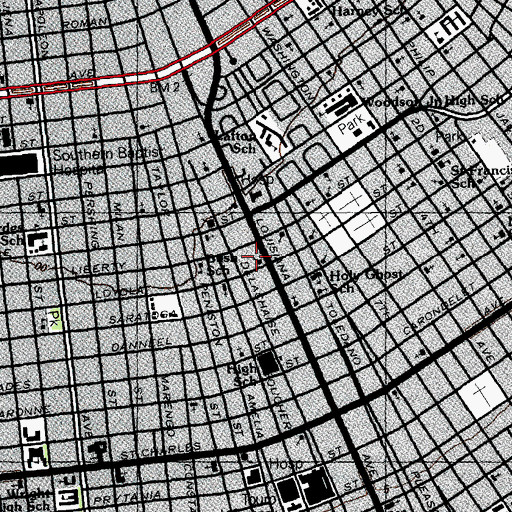 Topographic Map of Pilgrim Rest Baptist Church Number 2, LA