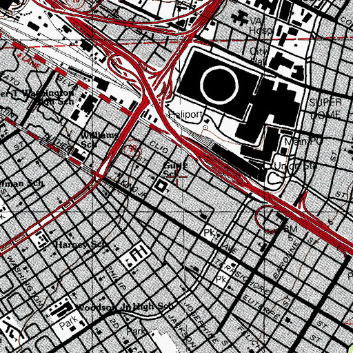 Topographic Map of Progressive Baptist Church, LA