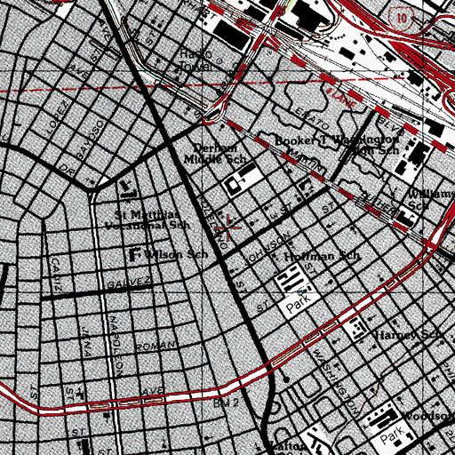 Topographic Map of Revelation Missionary Baptist Church, LA