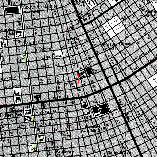 Topographic Map of Saint Daniel Spiritual Church, LA