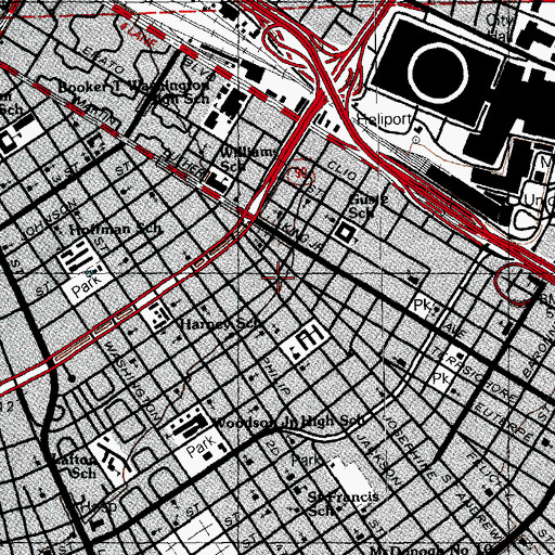 Topographic Map of Saint Daniels Spiritual Temple Number 5, LA