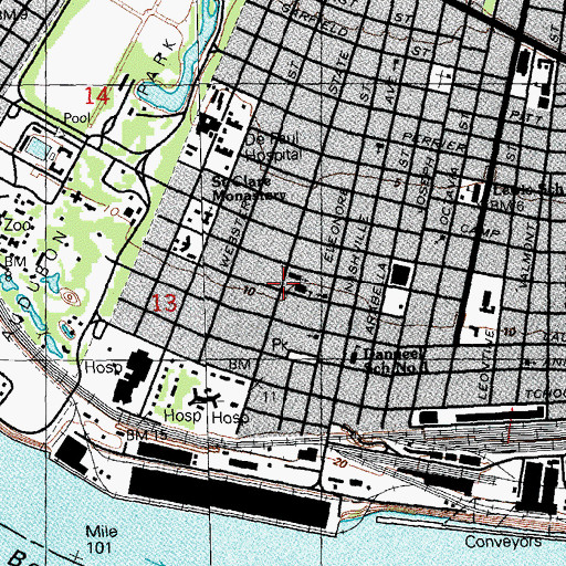 Topographic Map of Saint Francis of Assisi Convent, LA