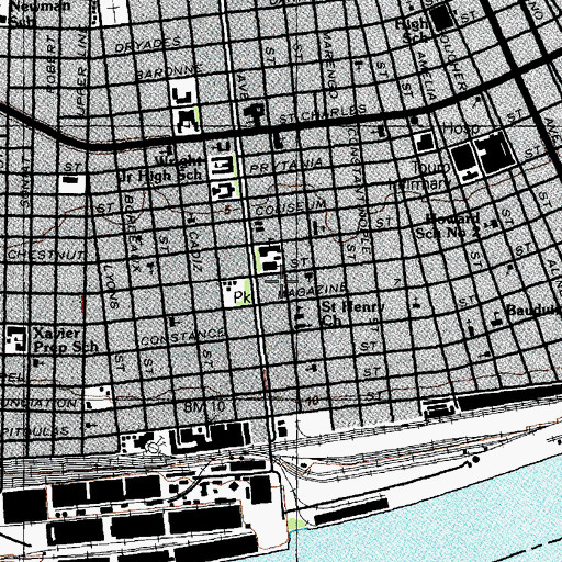 Topographic Map of Saint Georges Episcopal School, LA