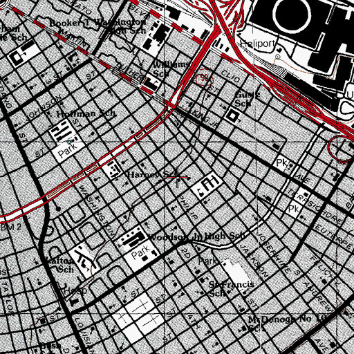 Topographic Map of Saint John Missionary Baptist Church, LA