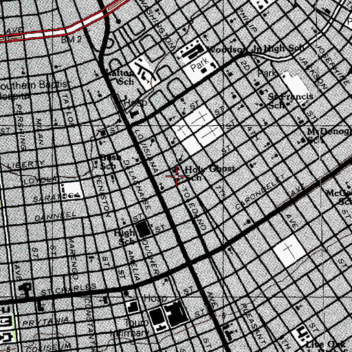 Topographic Map of Saint Mark Baptist Church, LA