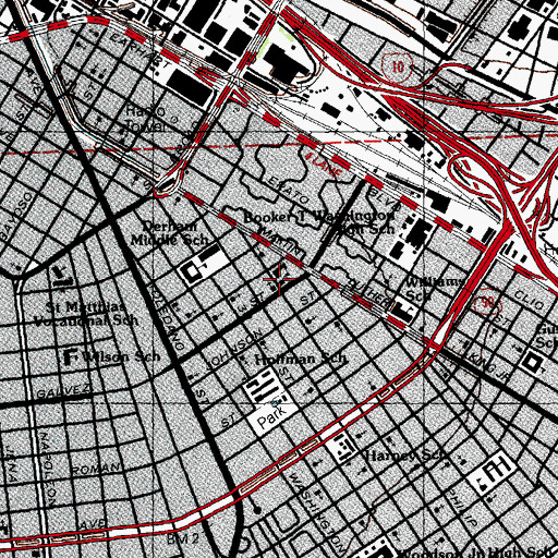 Topographic Map of Saint Monica Catholic Church, LA