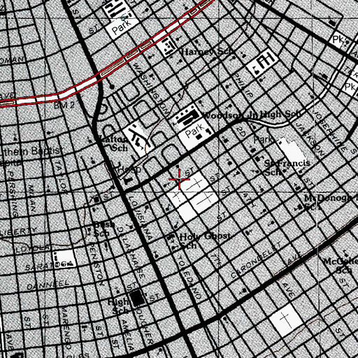 Topographic Map of Saint Paul Number 4 Missionary Baptist Church, LA