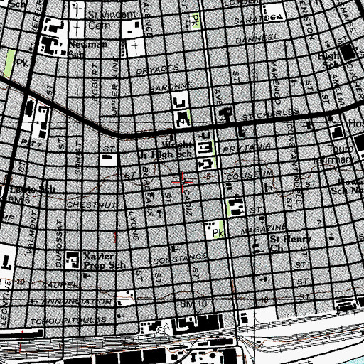 Topographic Map of Saint Peter African Methodist Episcopal Church, LA