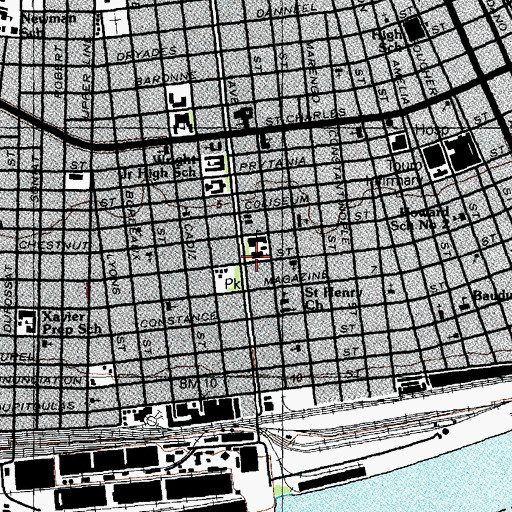 Topographic Map of Saint Stephens Catholic Church, LA