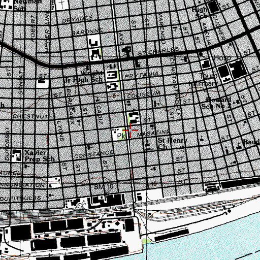 Topographic Map of Saint Stephens Convert, LA