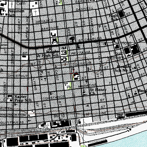 Topographic Map of Saint Stephen Central Catholic School, LA
