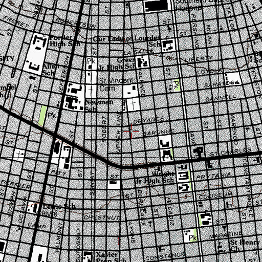 Topographic Map of Saint Thomas American Episcopal Church, LA
