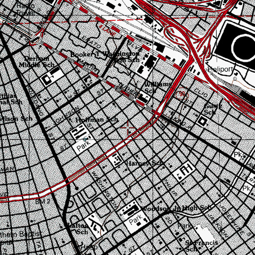 Topographic Map of Saint Thomas Baptist Church, LA