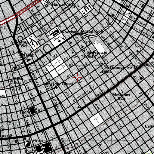 Topographic Map of Samuel Temple Church of God in Christ, LA