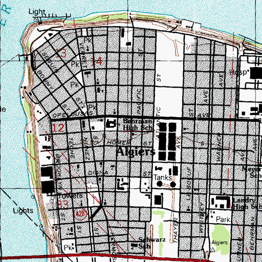 Topographic Map of Second Good Hope Baptist Church, LA