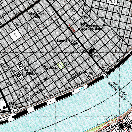 Topographic Map of Second Good Shepherd Baptist Church, LA