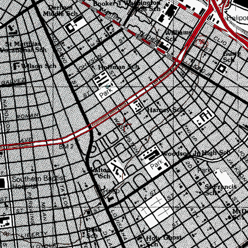 Topographic Map of Second Mount Calvary Baptist Church, LA