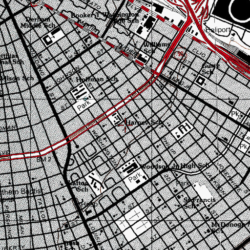 Topographic Map of Second Nazareth Baptist Church, LA