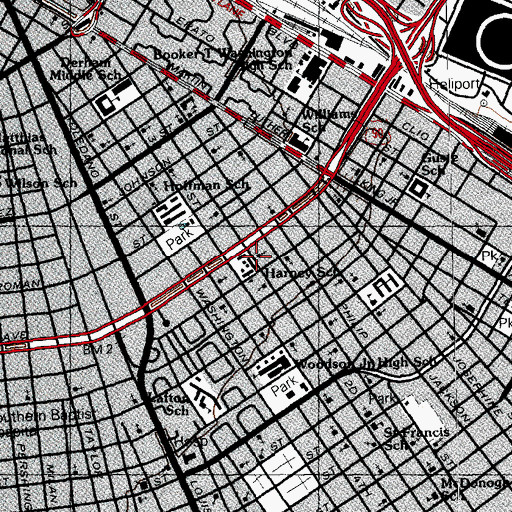 Topographic Map of Second Zion Baptist Church, LA