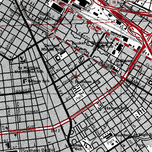 Topographic Map of Second Zion Baptist Church, LA