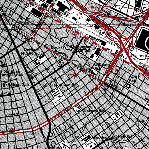 Topographic Map of Seventh Star Baptist Church, LA