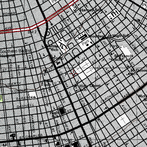 Topographic Map of Star Bethel Baptist Church, LA